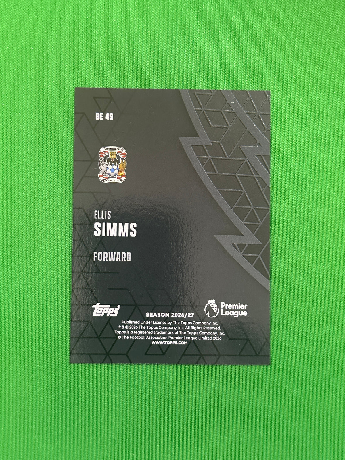 Ellis Simms Black Edge — back