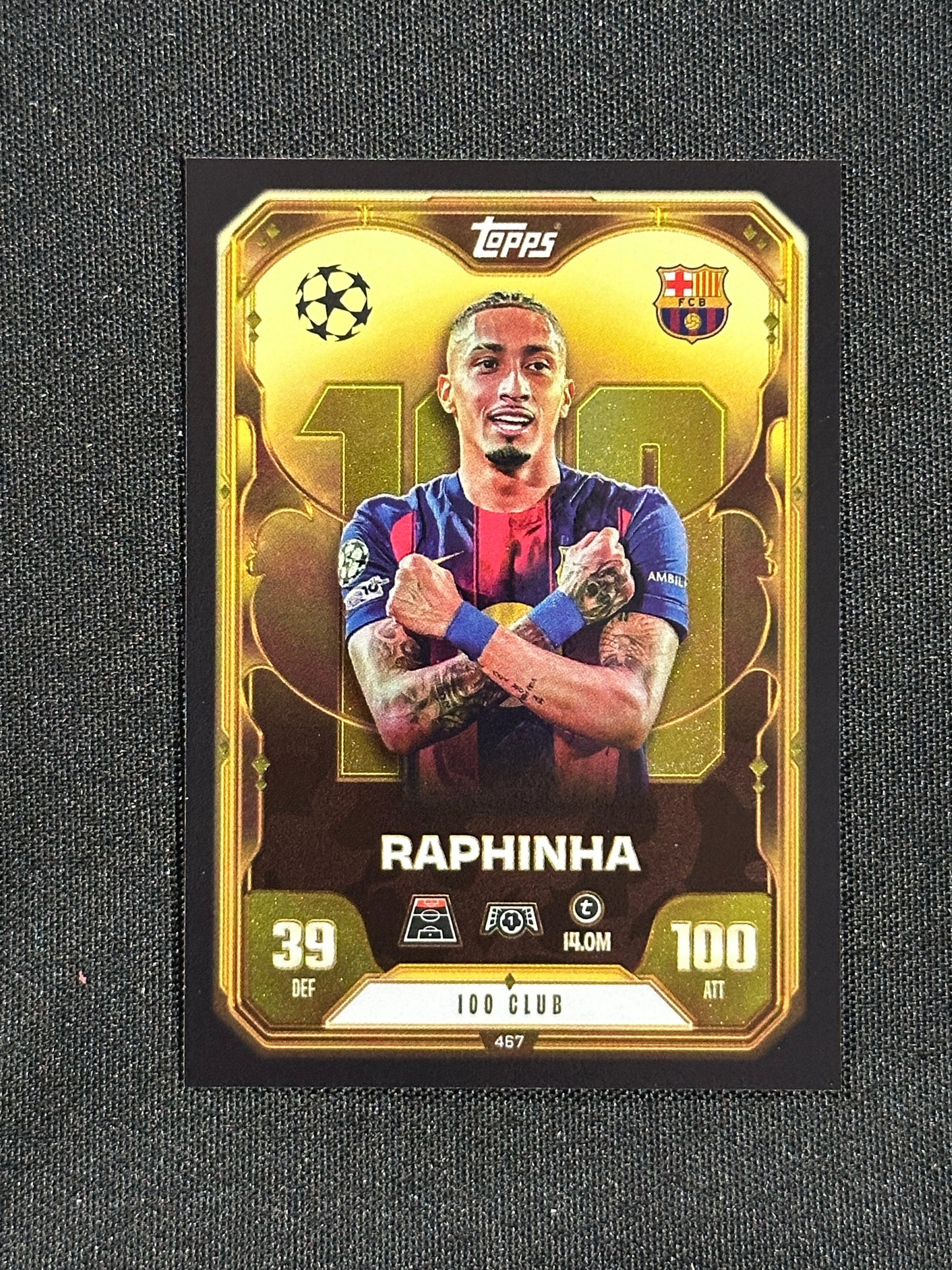 467 Raphinha Barcelona 100 Club - Topps Match Attax 2025/26