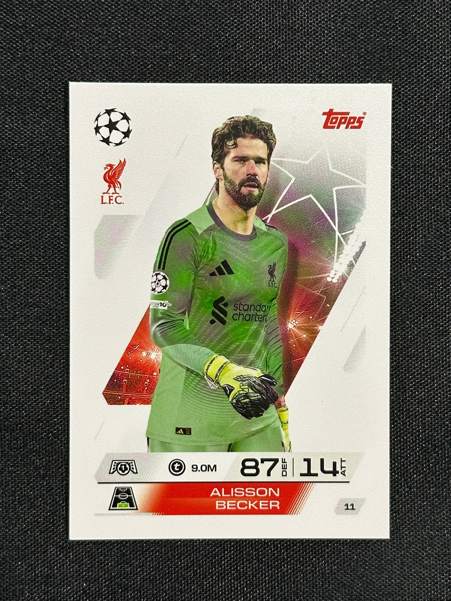 11 Alisson Becker Liverpool Base - Topps Match Attax 2025/26