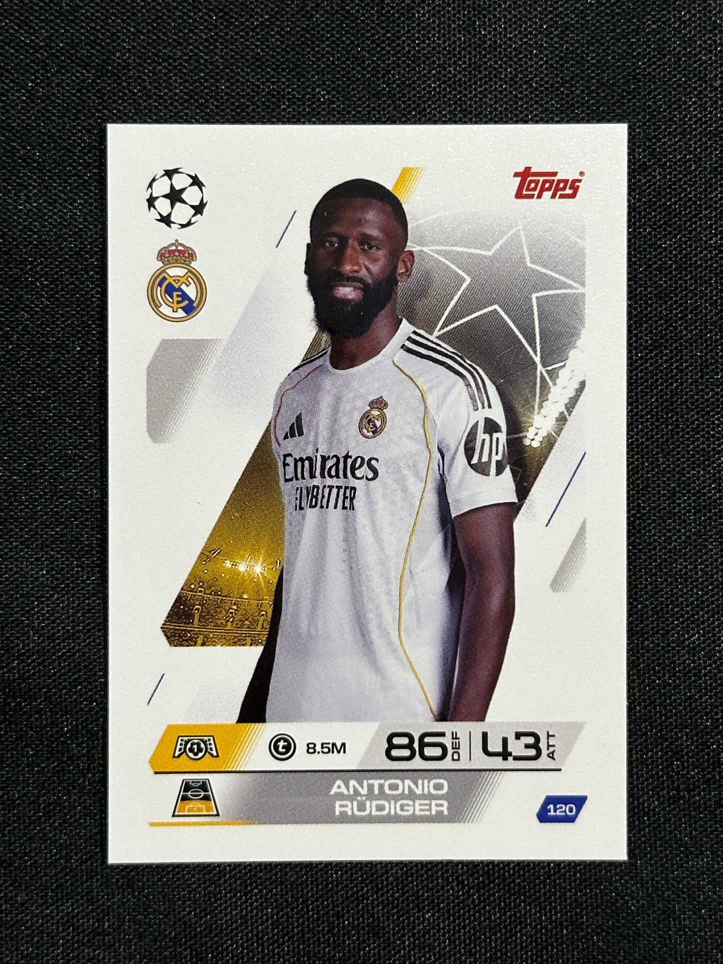 120 Antonio Rüdiger Real Madrid Base - Topps Match Attax 2025/26