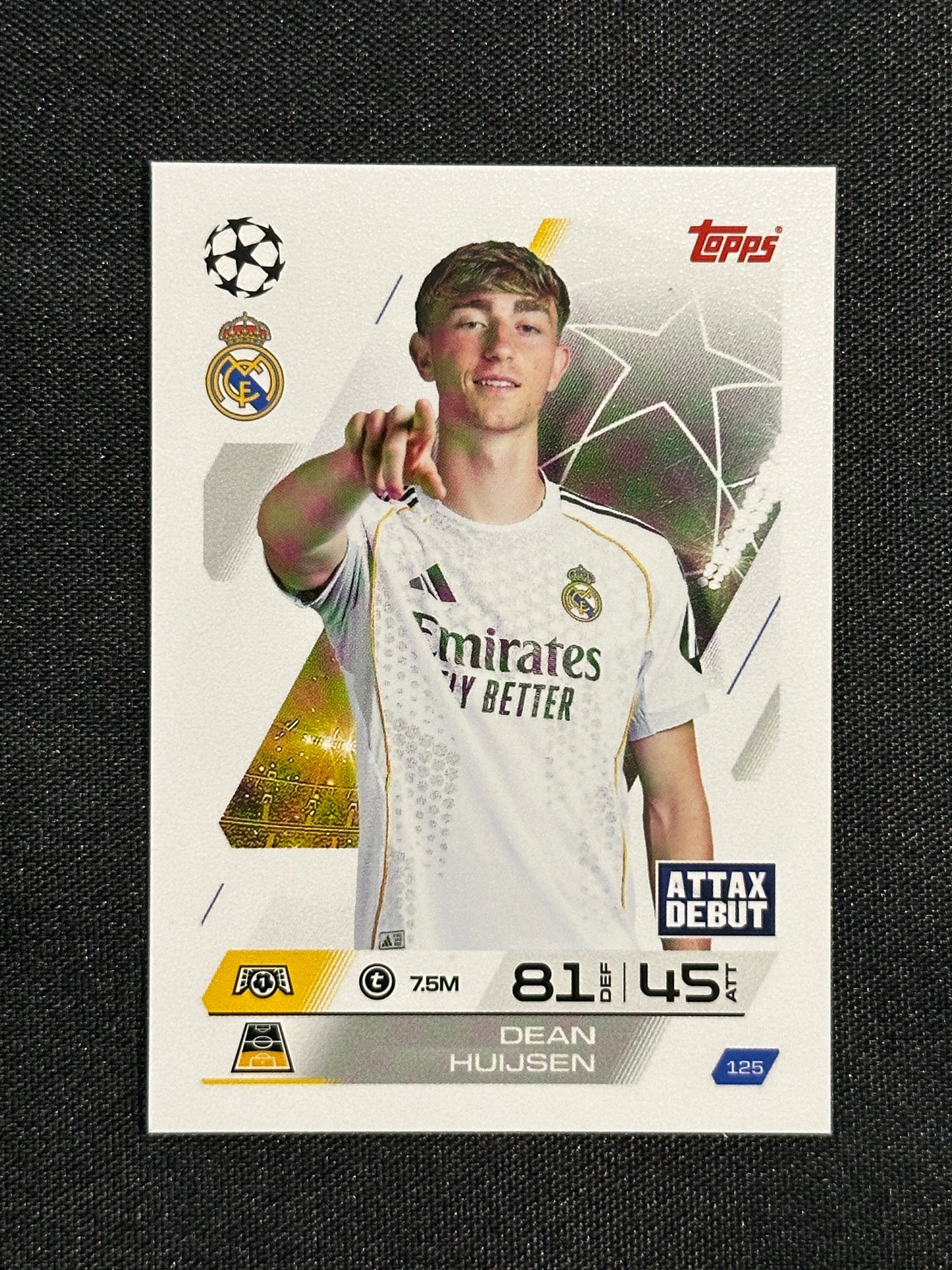 125 Dean Huijsen Real Madrid Base - Topps Match Attax 2025/26