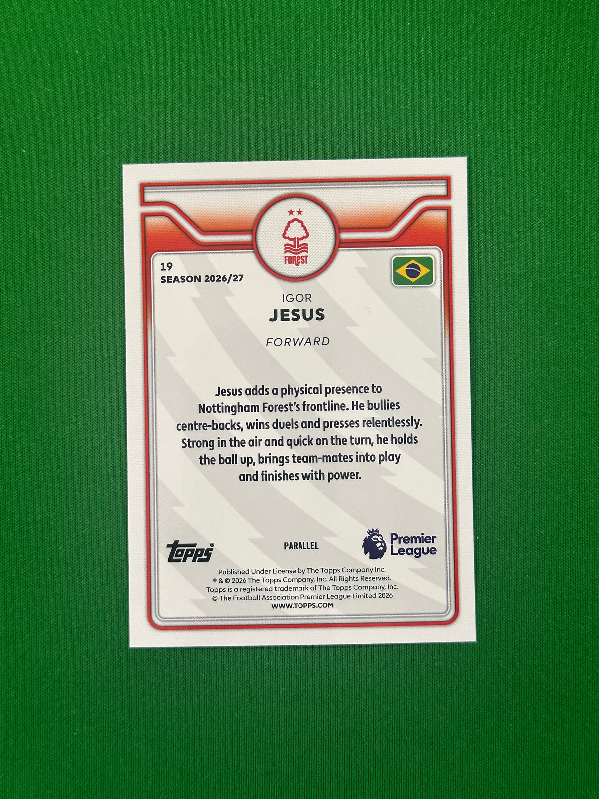 Igor Jesus Future Stars Yellow 111/299 — back