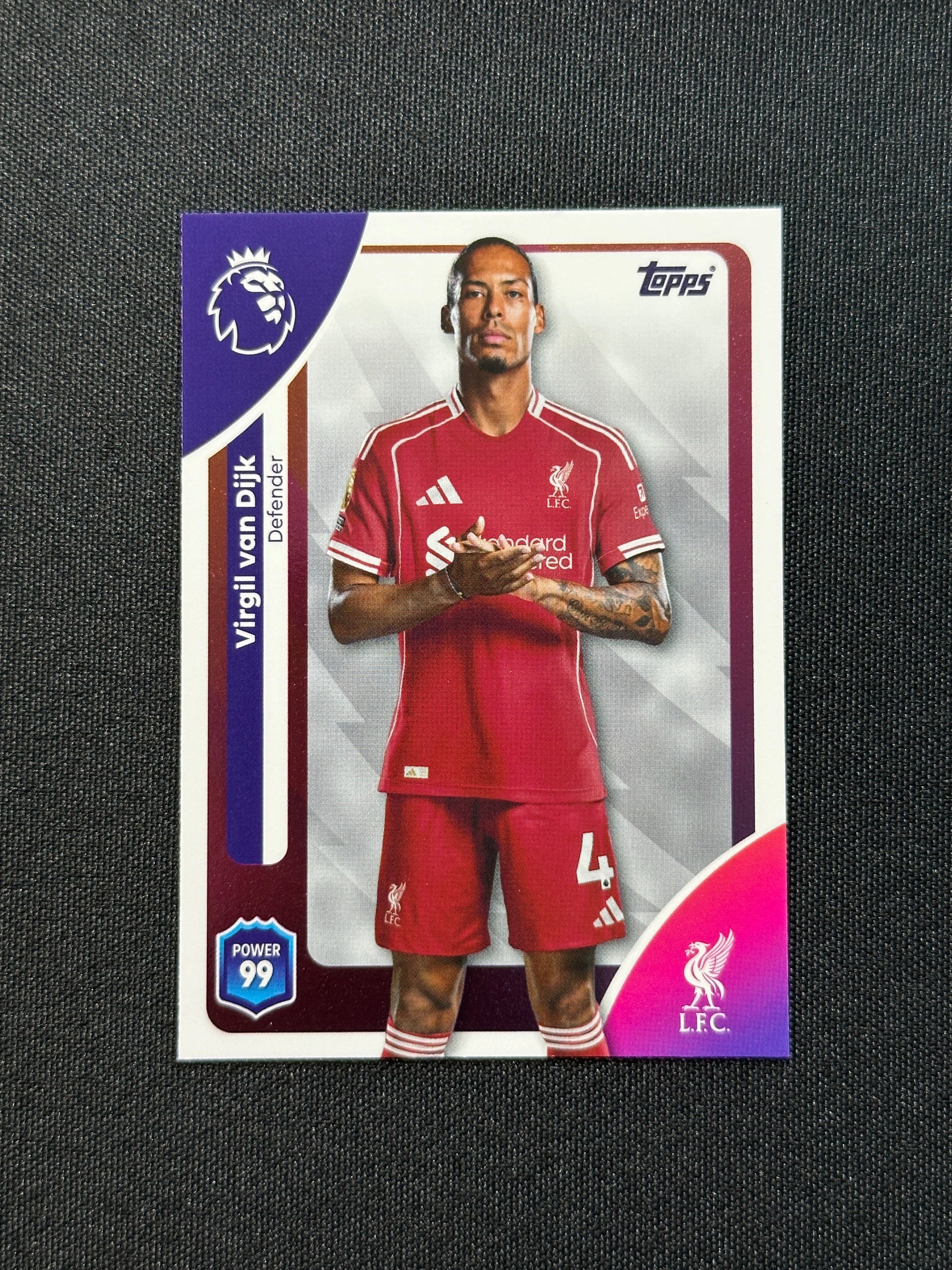 165 Virgil van Dijk Liverpool Base - Topps Premier League 2026