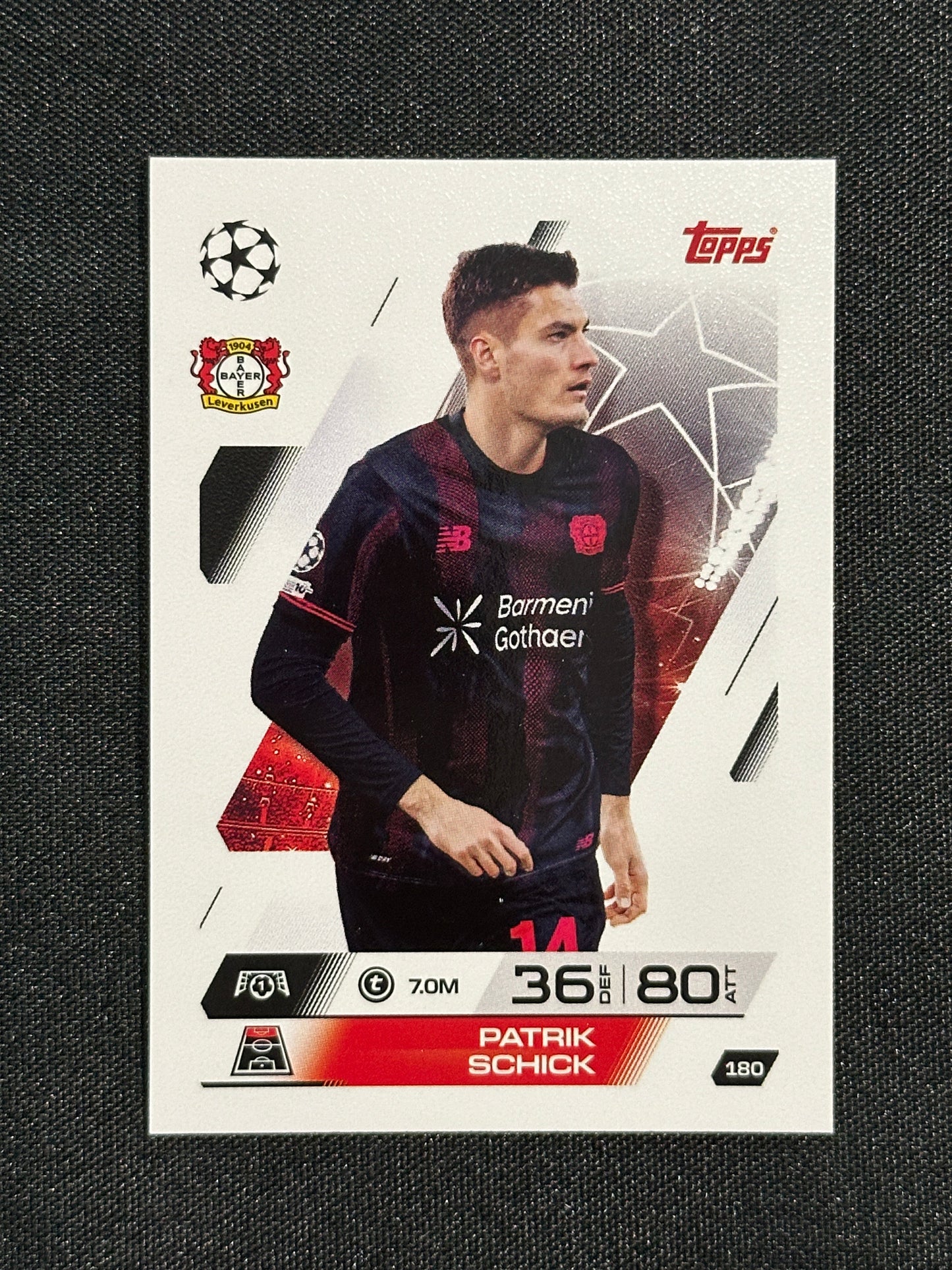 180 Patrik Schik Bayer Leverkusen Base - Topps Match Attax 2025/26