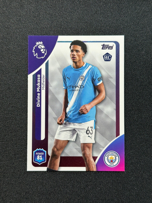 186 Divine Mukasa Manchester City Base - Topps Premier League 2026