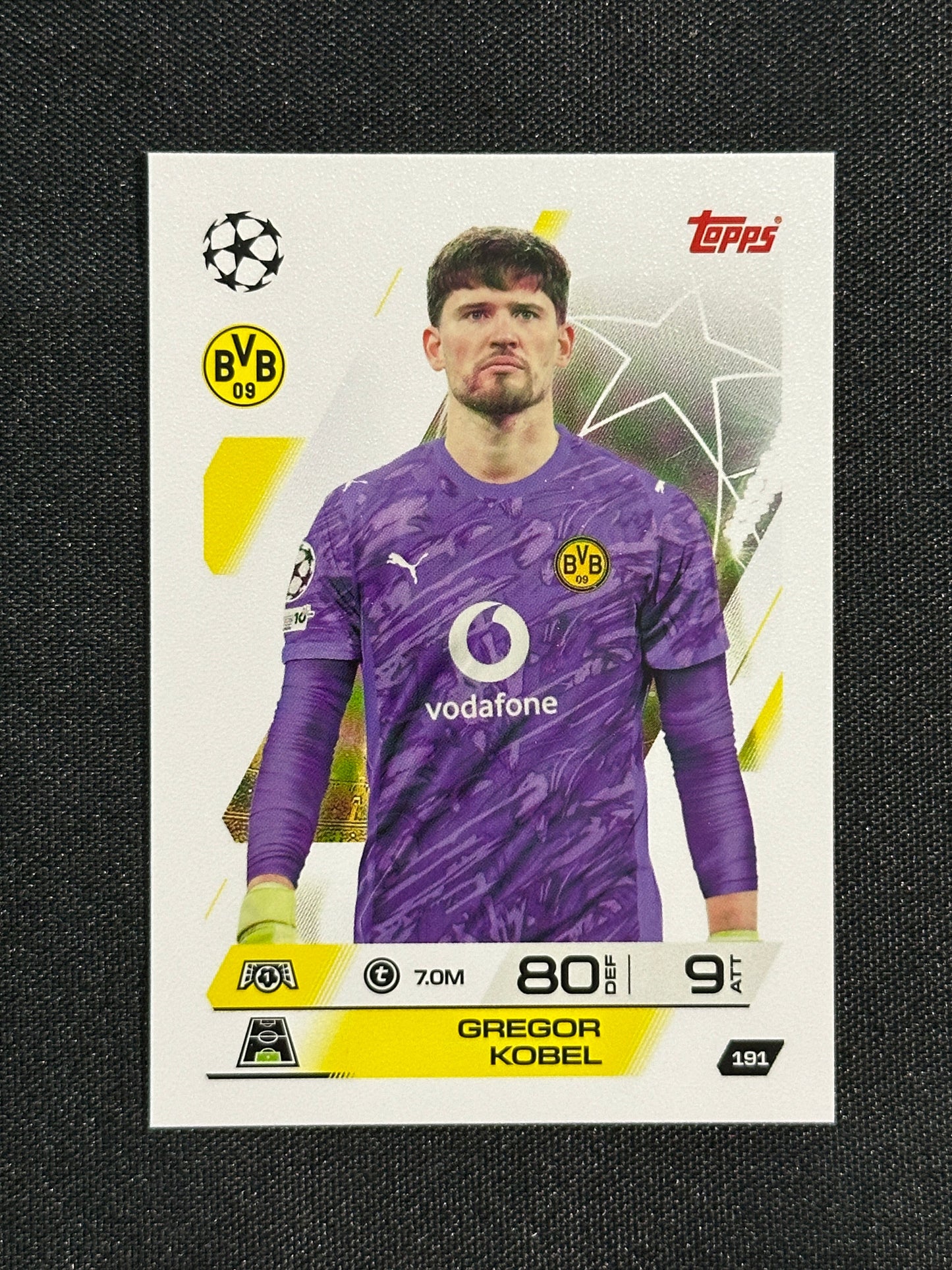 191 Gregor Kobel Borussia Dortmund Base - Topps Match Attax 2025/26