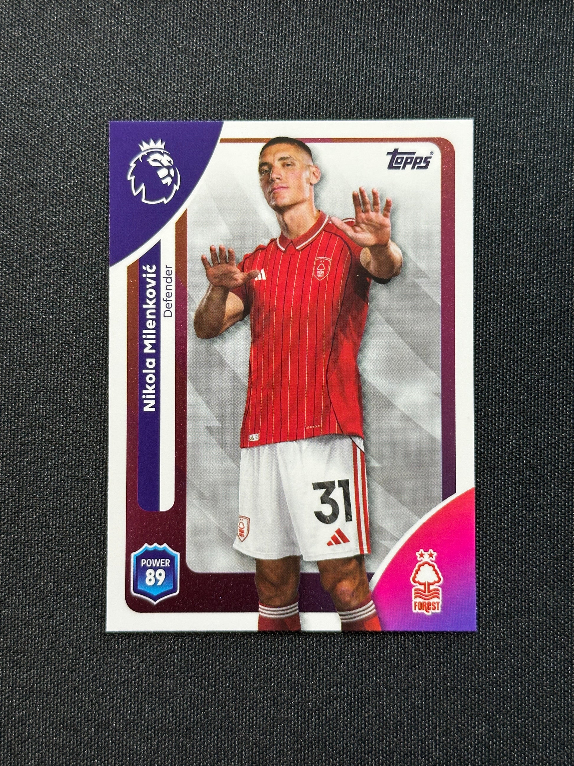 237 Nikola Milenković Nottingham Forest Base - Topps Premier League 2026