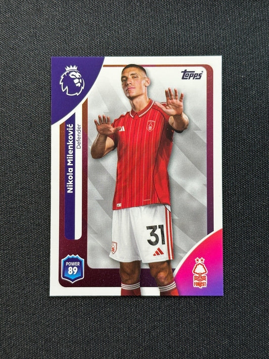 237 Nikola Milenković Nottingham Forest Base - Topps Premier League 2026