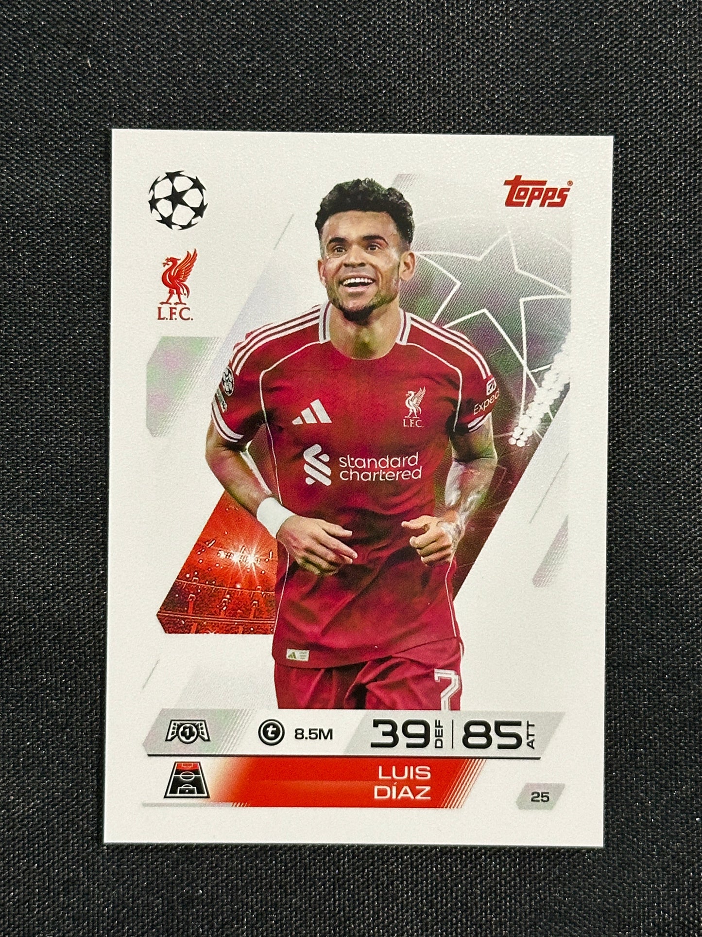 25 Luis Díaz Liverpool Base - Topps Match Attax 2025/26