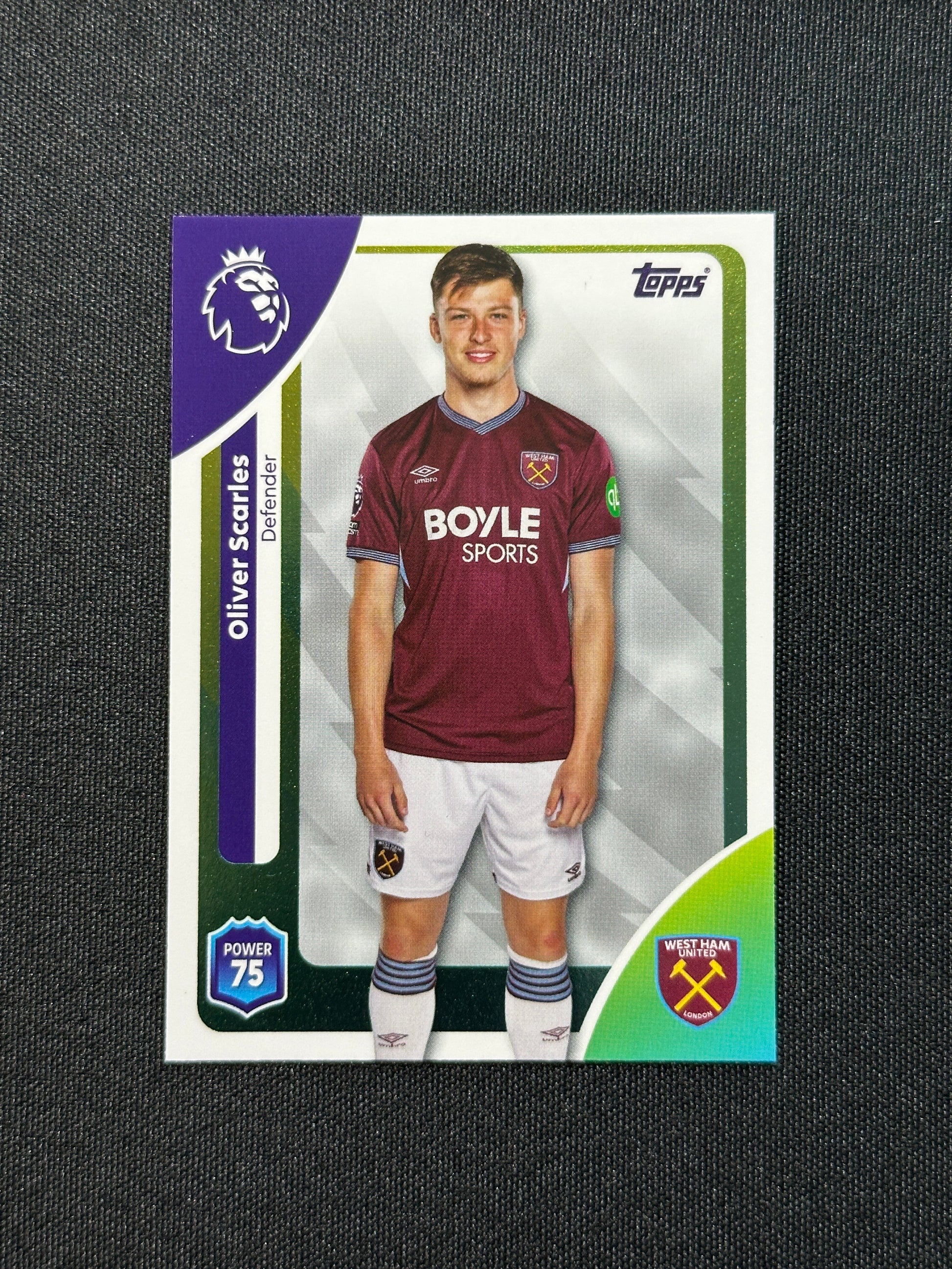 277 Oliver Scarles West Ham Base - Topps Premier League 2026