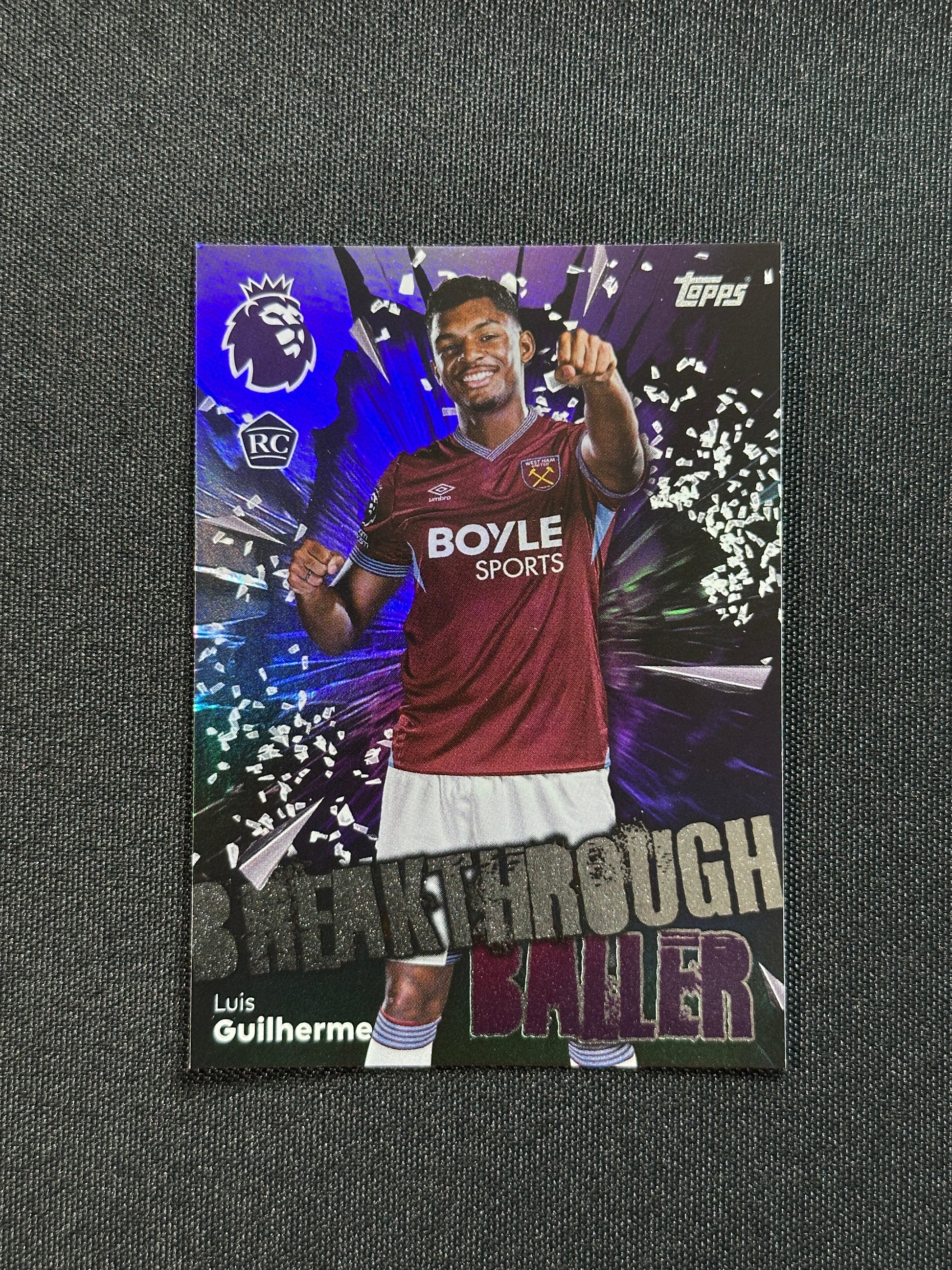288 Luis Guilherme West Ham Breakthrough Baller - Topps Premier League 2026