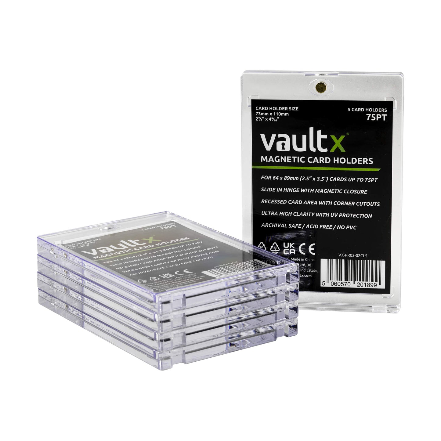 Vault X Magnetic Card Holders 75pt - 5 Pack