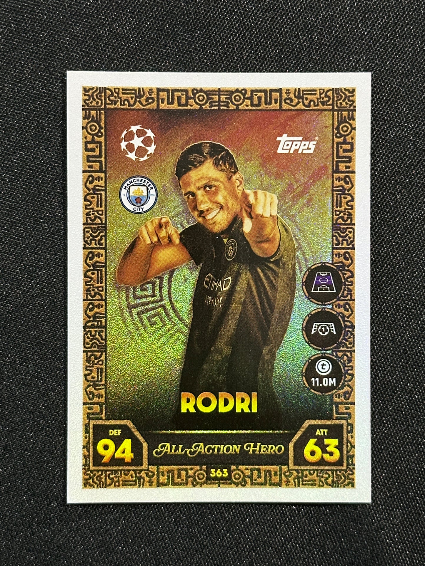 363 Rodri Manchester City All-Action Hero - Topps Match Attax 2025/26