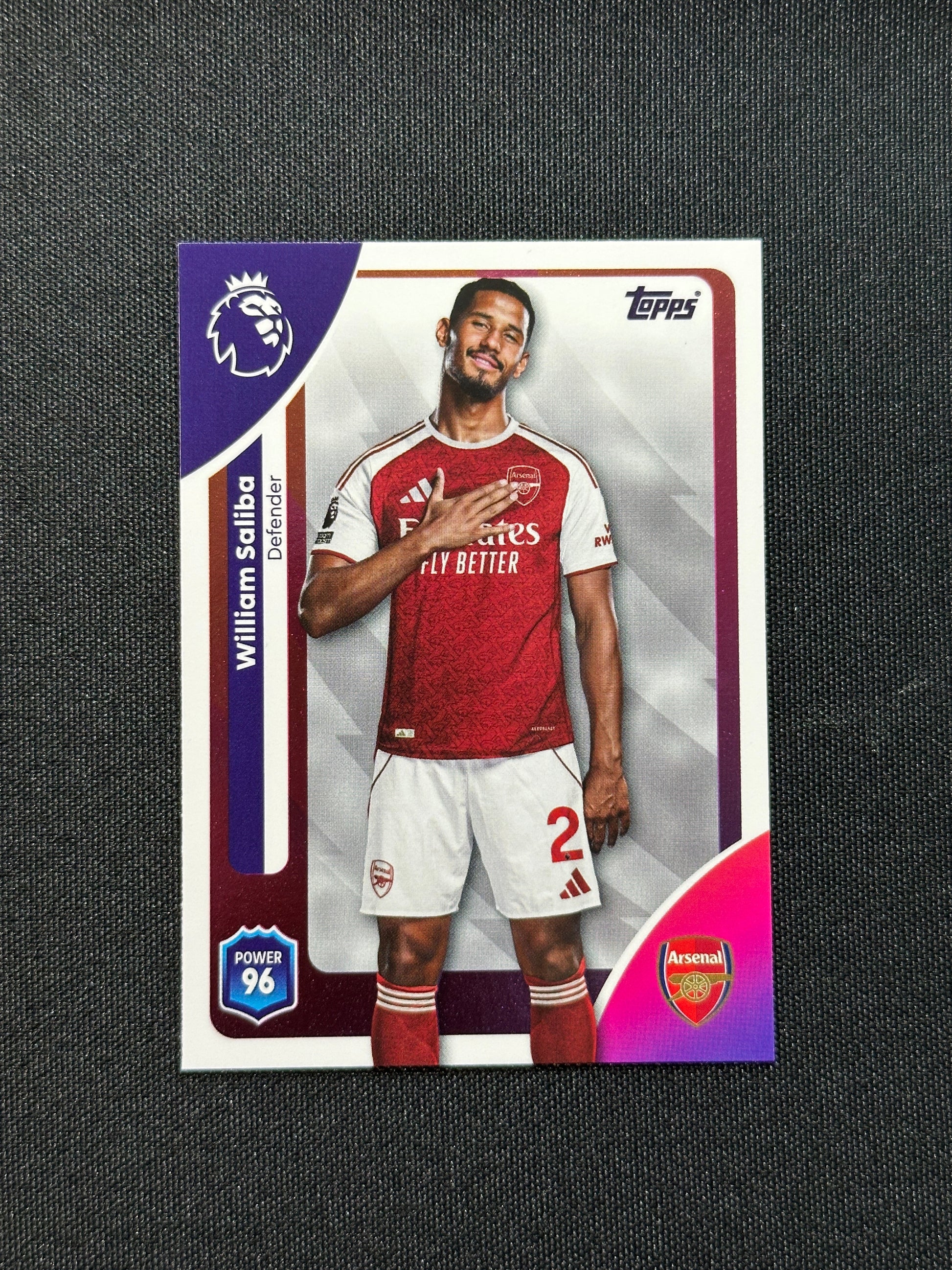 3 William Saliba Arsenal Base - Topps Premier League 2026