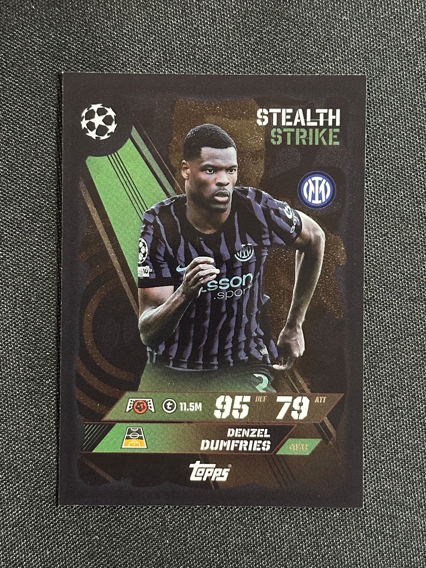 456 Denzel Dumfries Inter Milan Stealth Strike - Topps Match Attax 2025/26