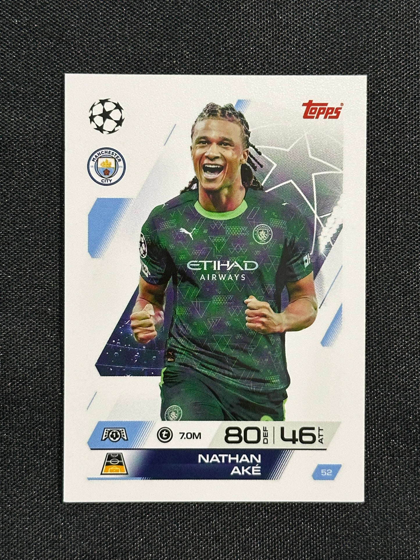52 Nathan Aké Manchester City Base - Topps Match Attax 2025/26