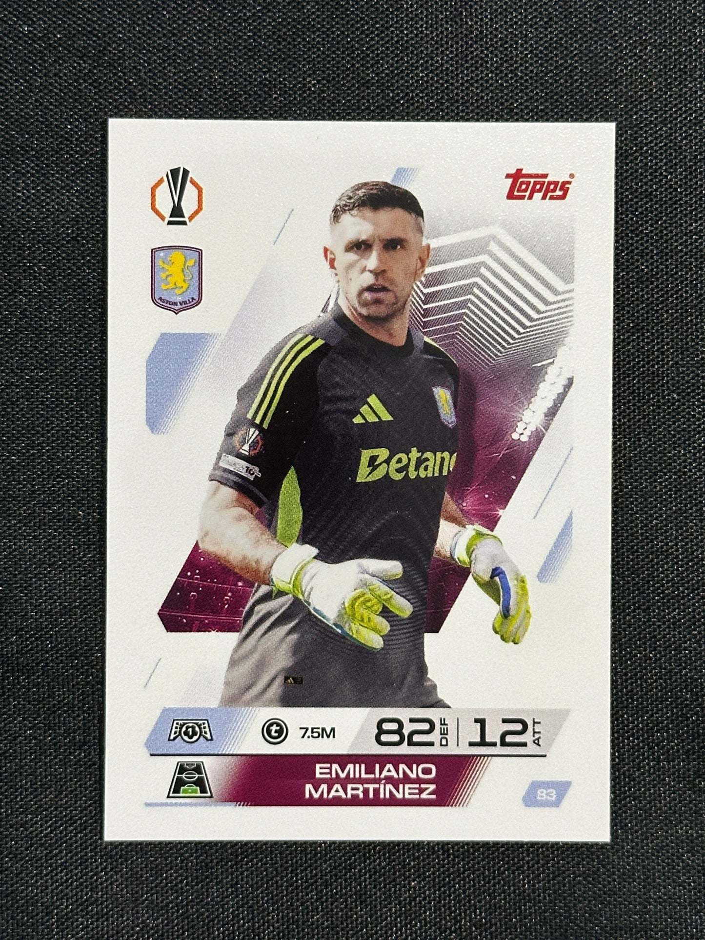 83 Emiliano Martínez Aston Villa Base - Topps Match Attax 2025/26