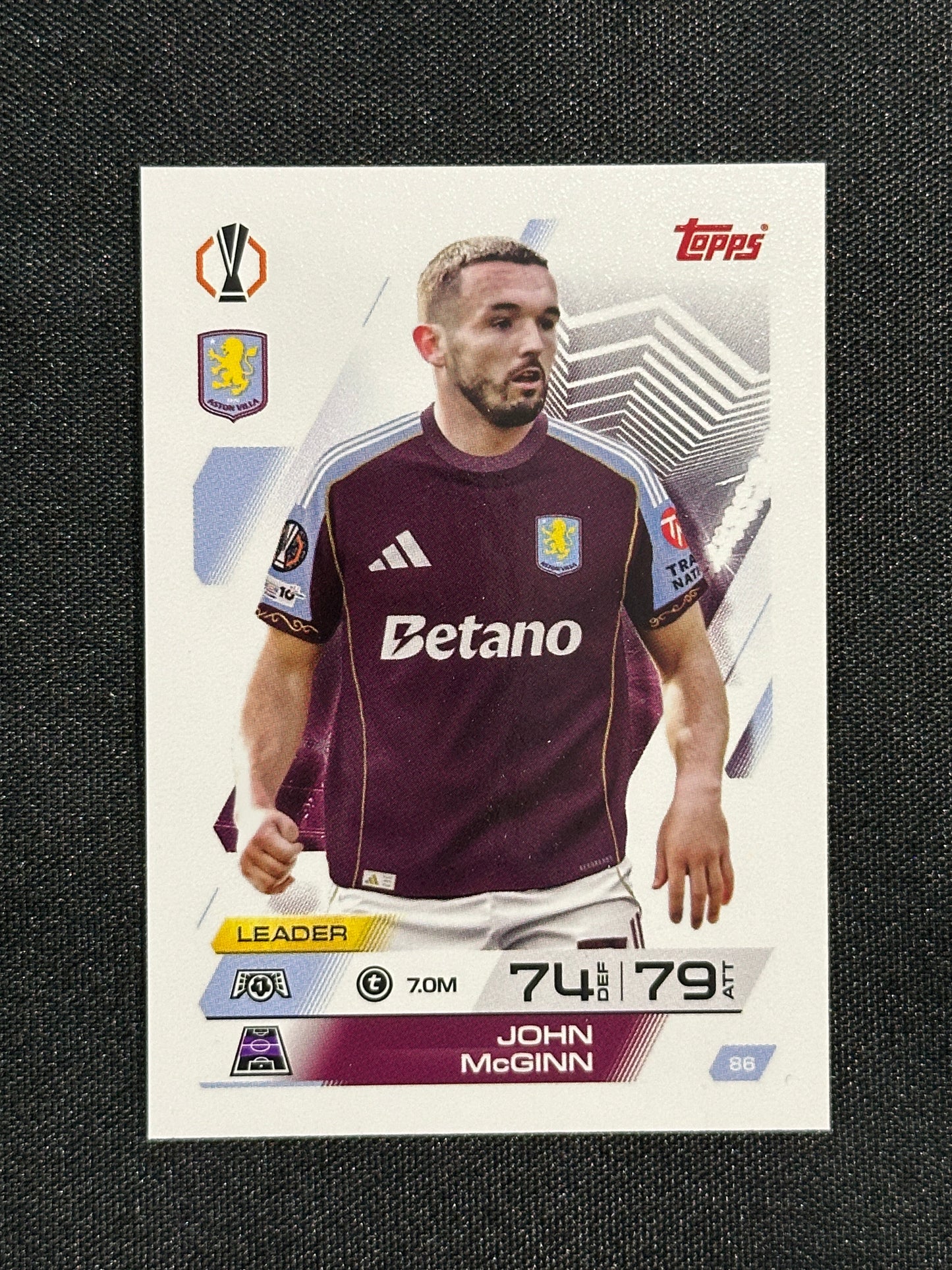 86 John McGinn Aston Villa Base - Topps Match Attax 2025/26