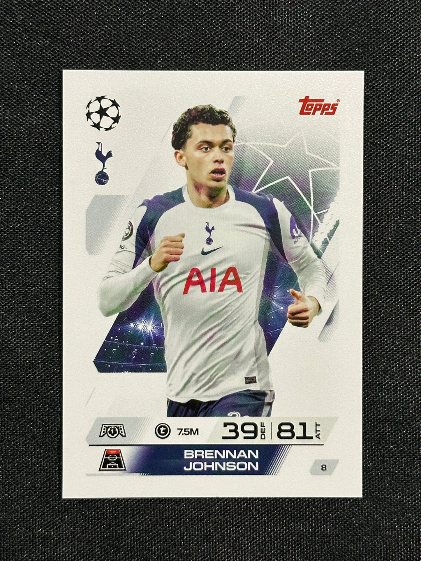 8 Brennan Johnson Tottenham Hotspur Base - Topps Match Attax 2025/26