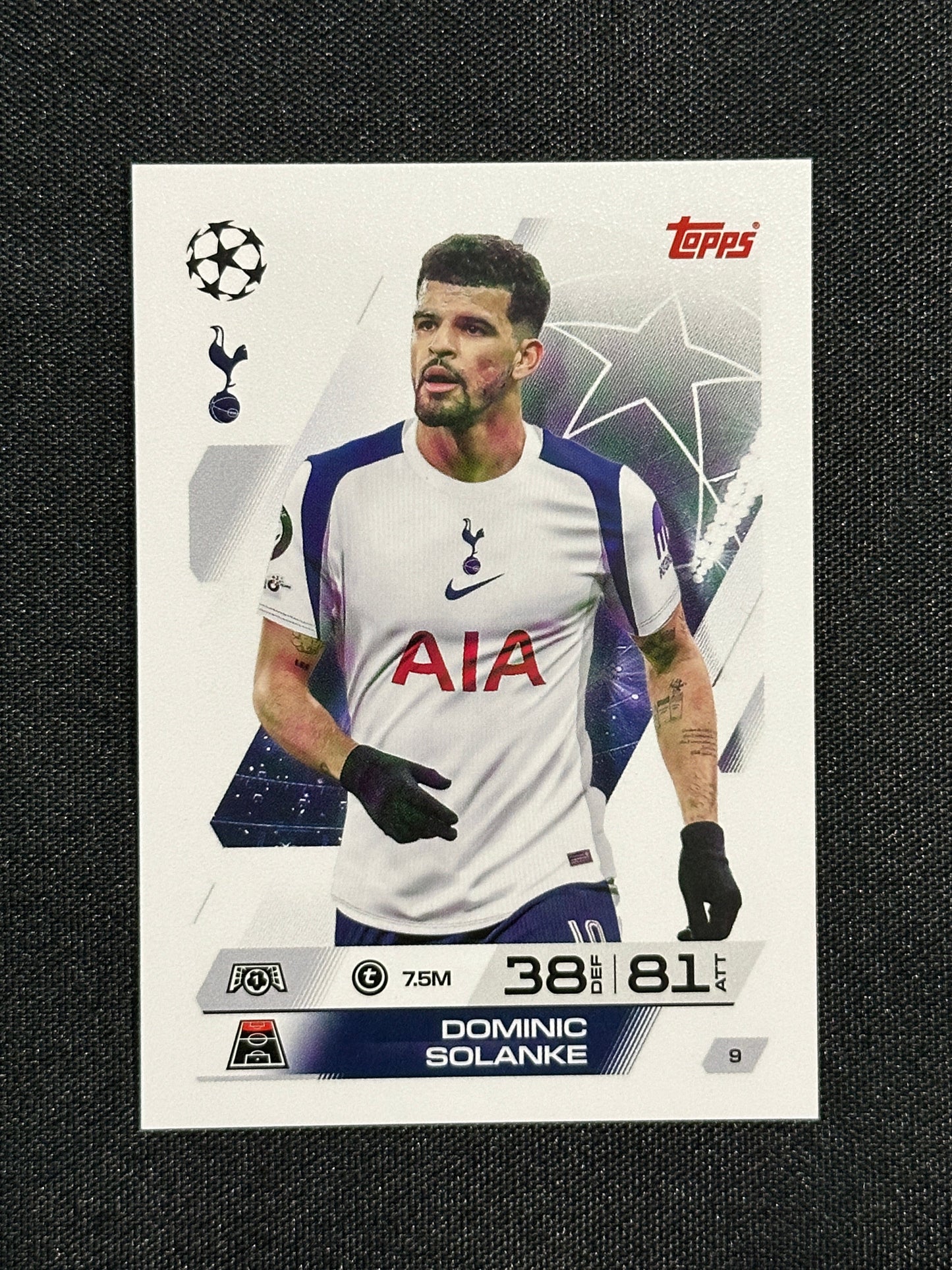 9 Dominic Solanke Tottenham Hotspur Base - Topps Match Attax 2025/26