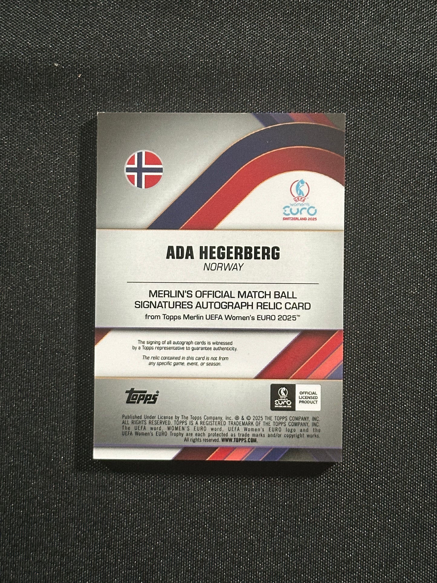 Ada Hegerberg Autograph 10/10 - Topps Merlin Women's EURO 2025