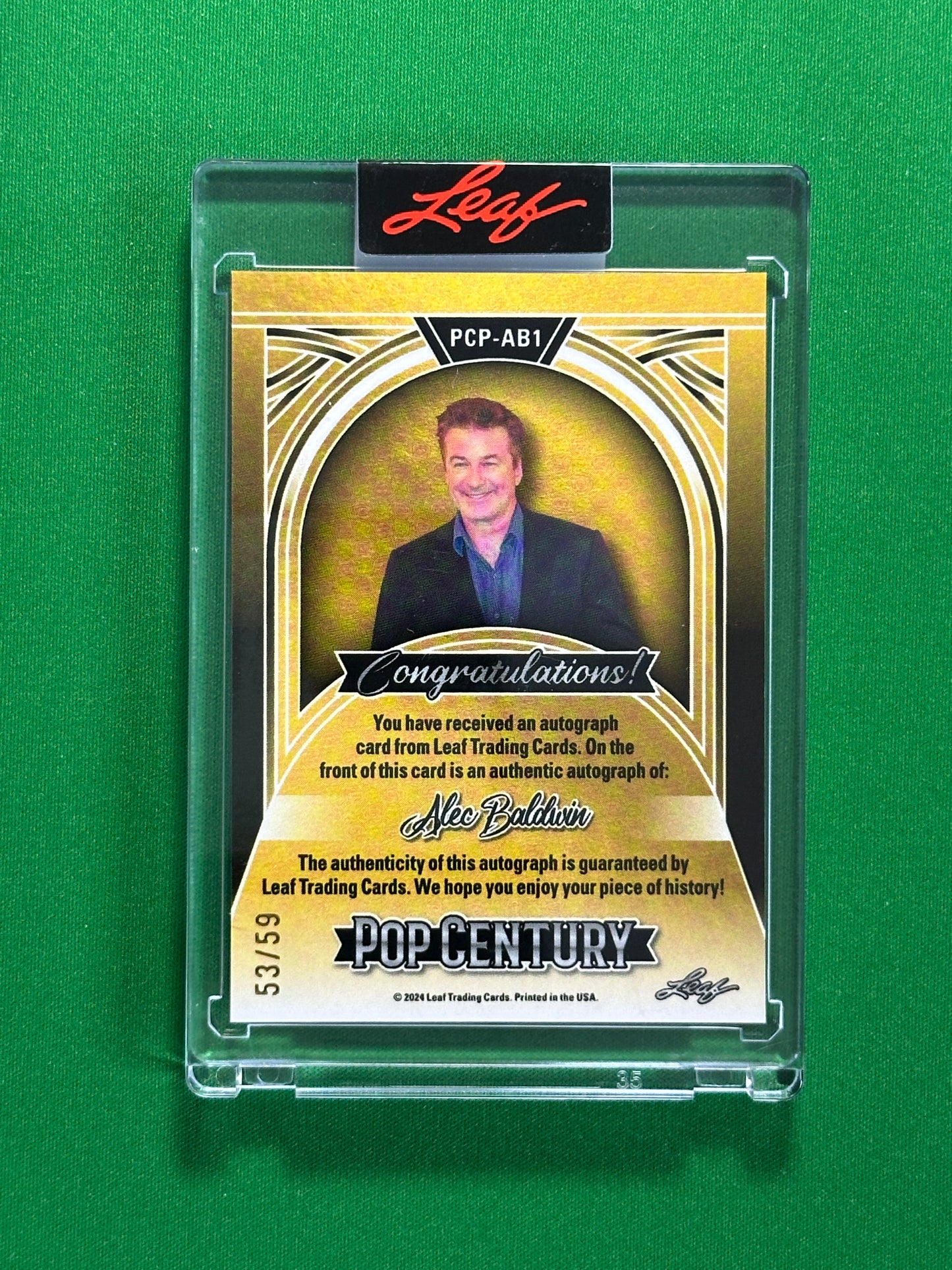 Alec Baldwin Autograph 53/59 - Leaf Pop Century 2025