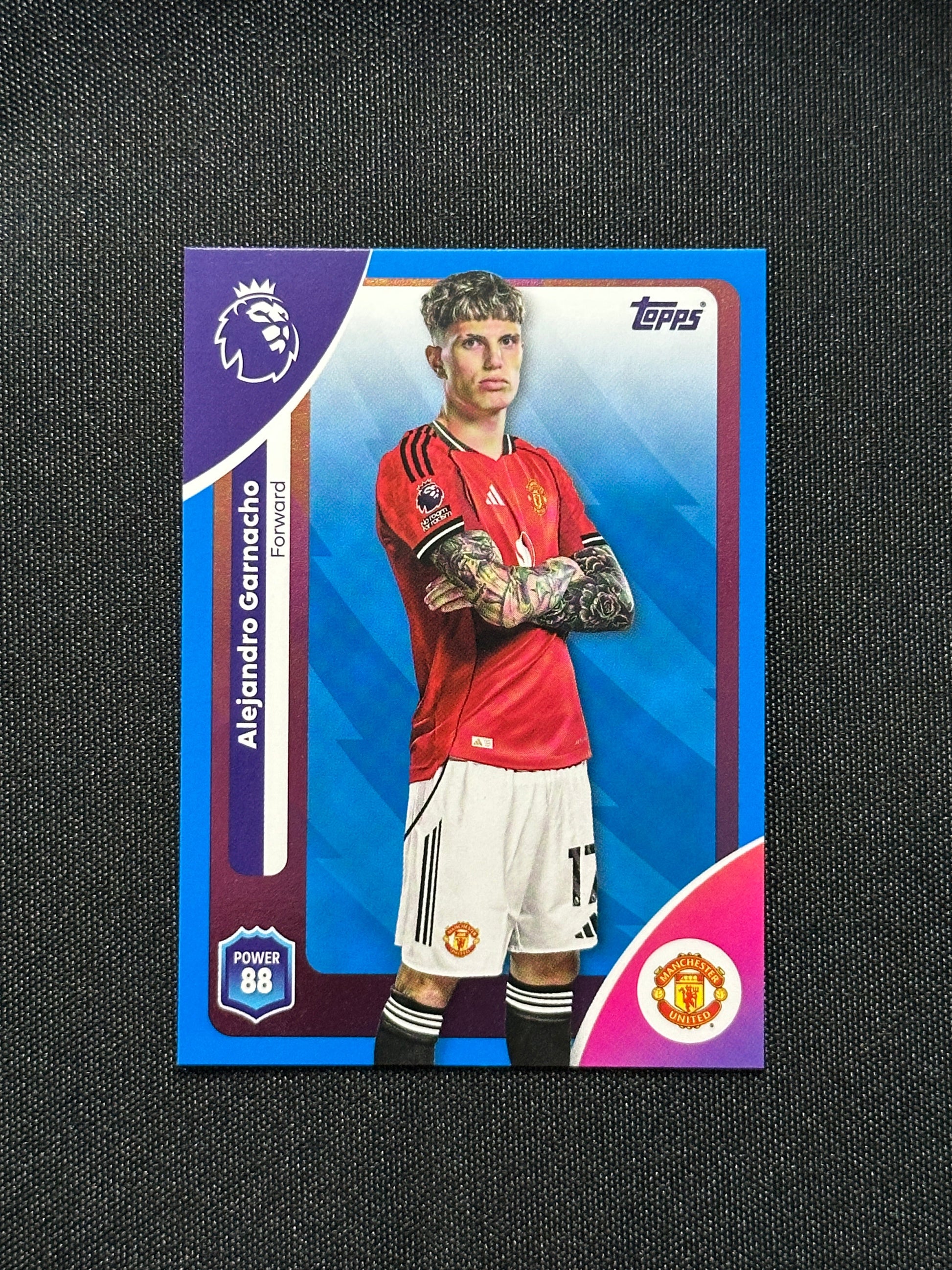 Alejandro Garnacho Blue Parallel Base - Topps Premier League 2026
