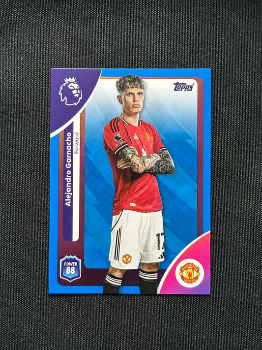 Alejandro Garnacho Blue Parallel Base - Topps Premier League 2026