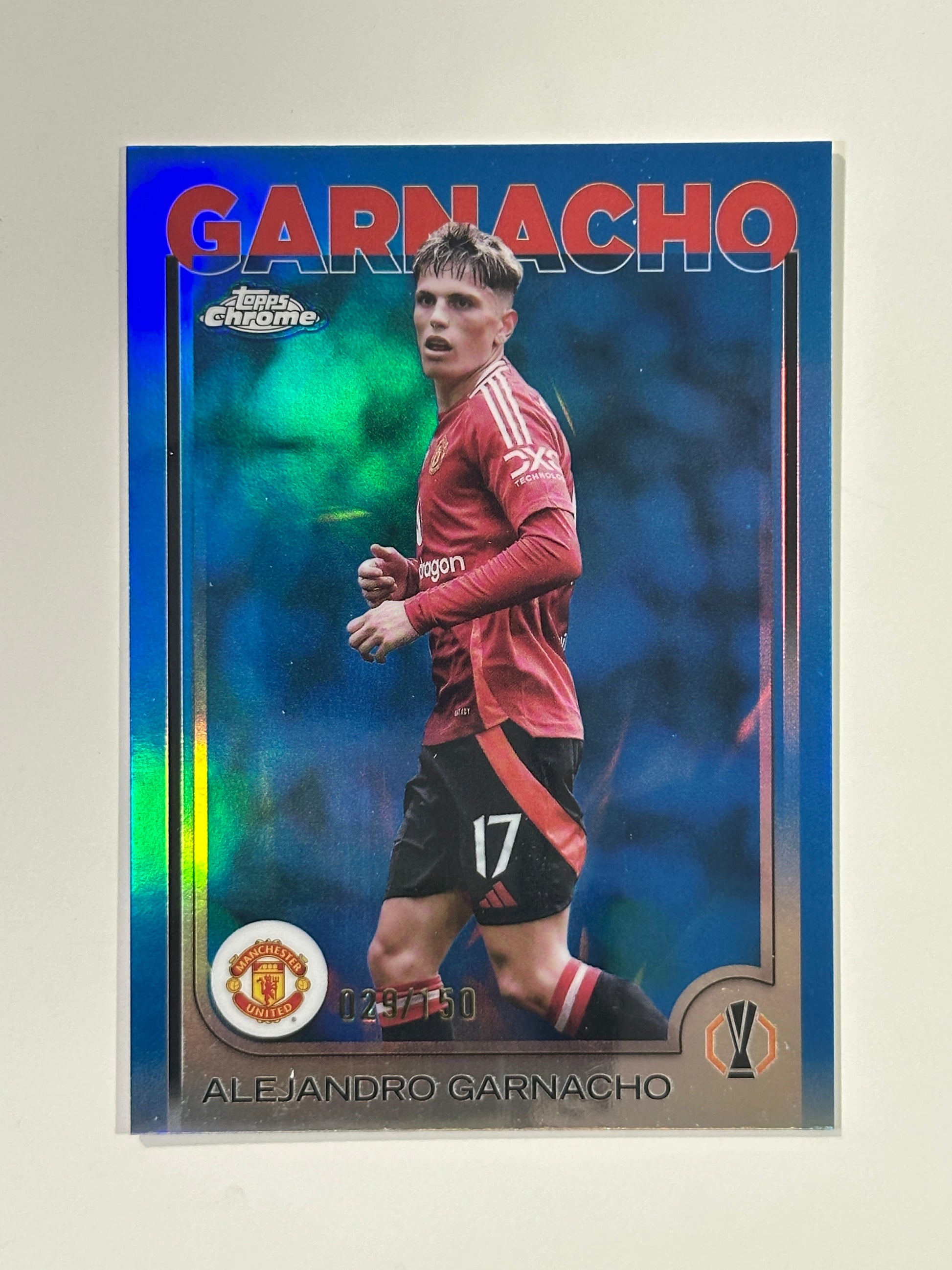 Alejandro Garnacho Numbered Parallel 29/150 - Topps Chrome 2024/25