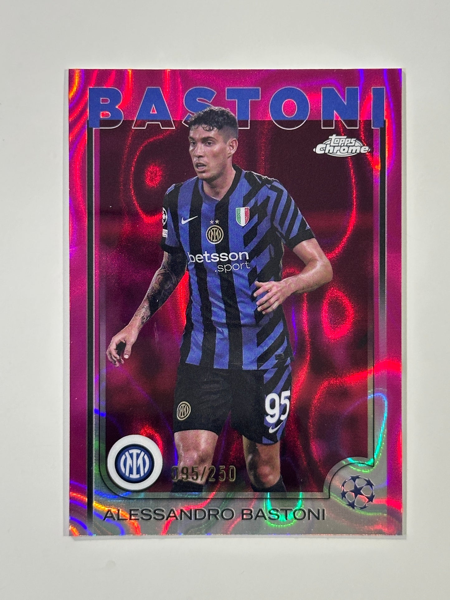 Alessandro Bastoni Numbered Parallel 95/250 - Topps Chrome 2024/25