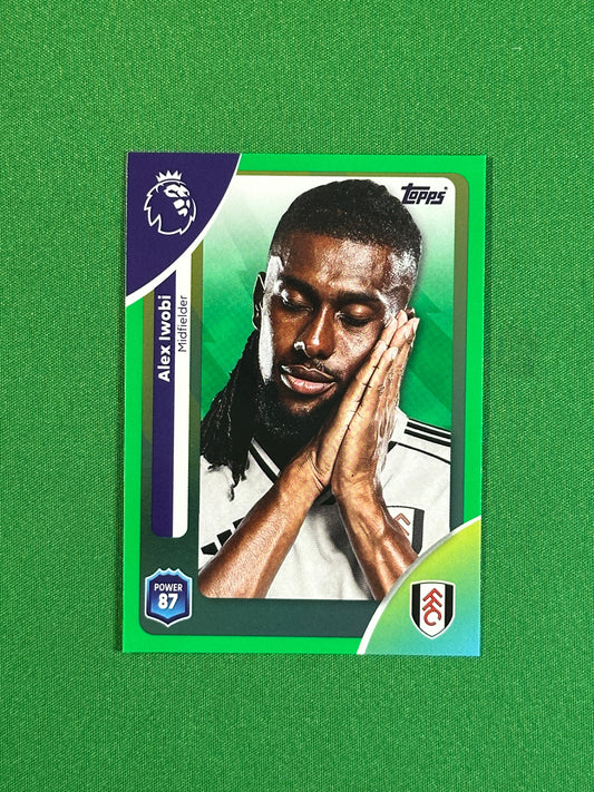 Alex Iwobi Green Parallel Base - Topps Premier League 2026
