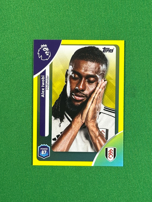 Alex Iwobi Yellow Parallel Base - Topps Premier League 2026