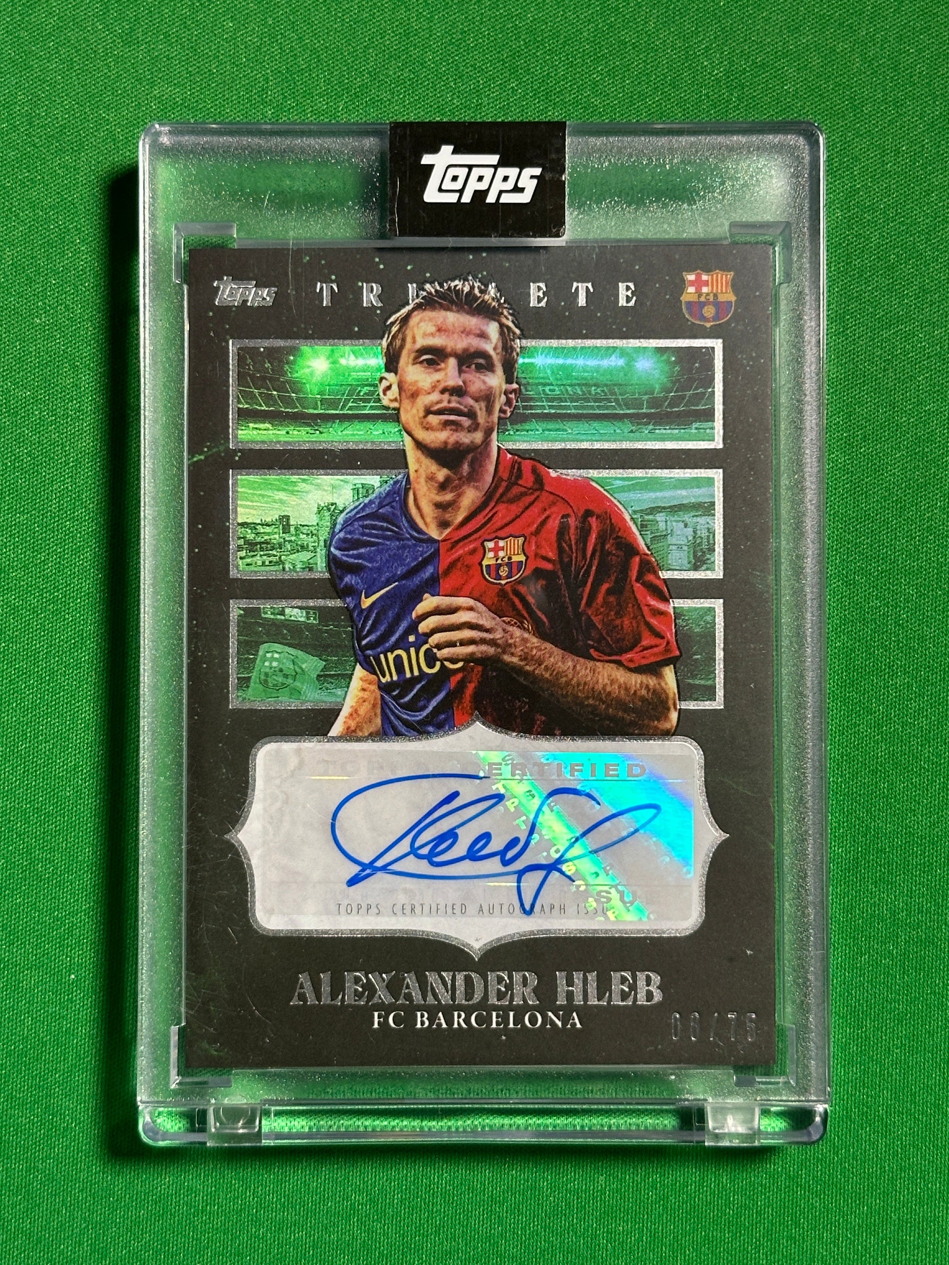Alexander Hleb Autograph 08/75 - Topps Barcelona Triplete 2008/09 Front