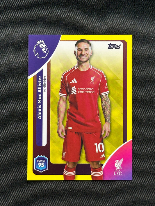 Alexis Mac Allister Yellow Parallel Base - Topps Premier League 2026