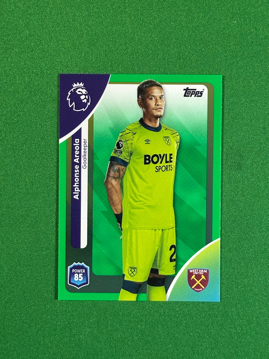 Alphones Areola Green Parallel Base - Topps Premier League 2026