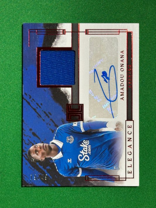 Amadou Onana Autograph 19/49 - Everton - Panini Impeccable 2023-24 Front