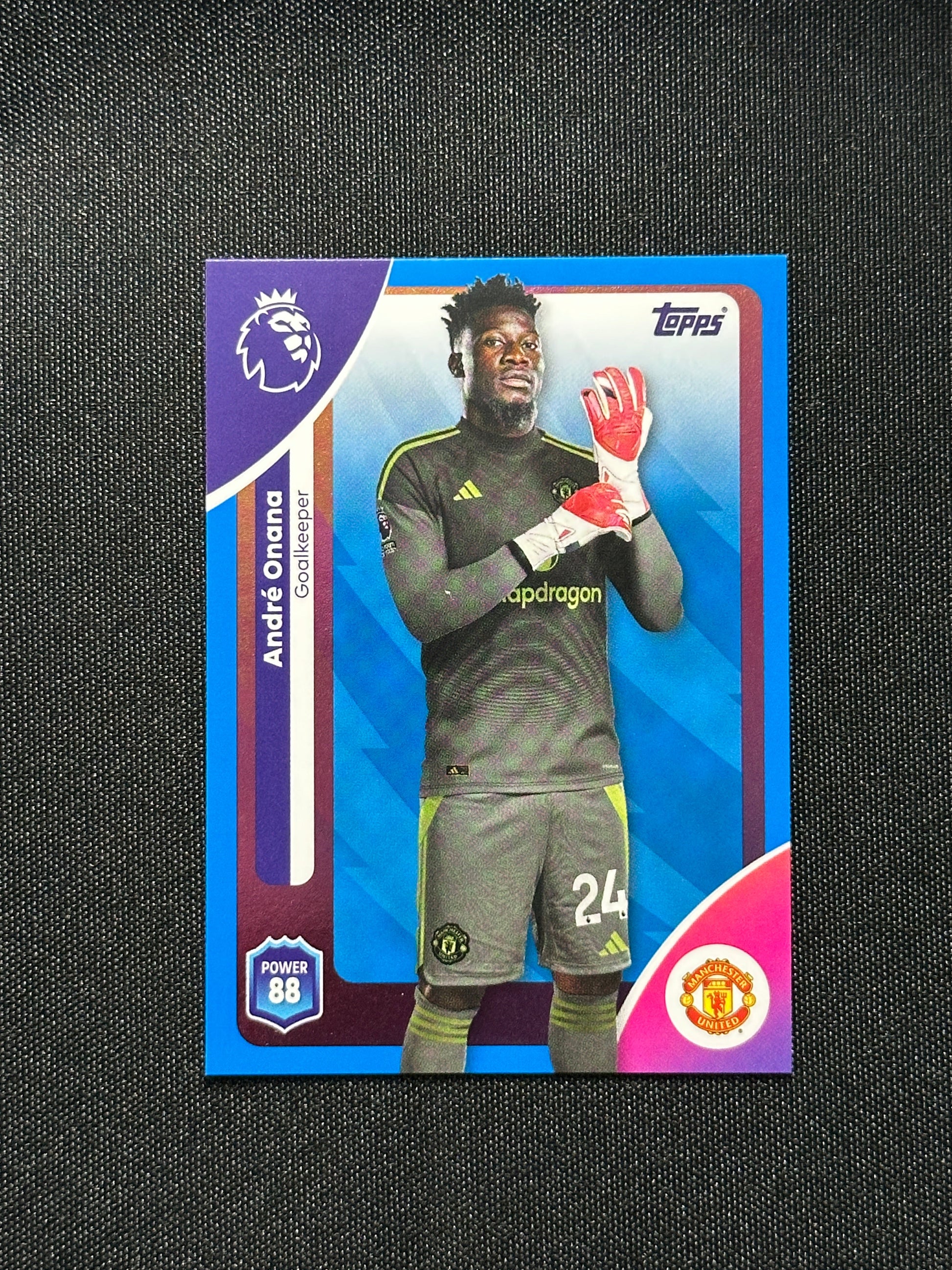 Andre Onana Blue Parallel Base - Topps Premier League 2026