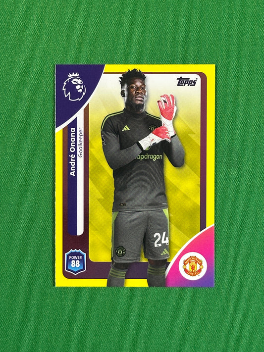 Andre Onana Yellow Parallel Base - Topps Premier League 2026