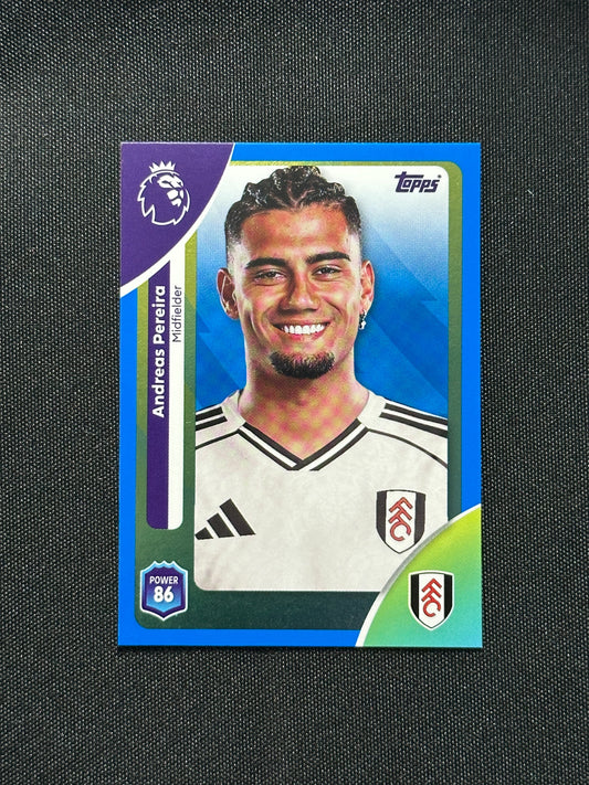 Andreas Pereira Blue Parallel Base - Topps Premier League 2026