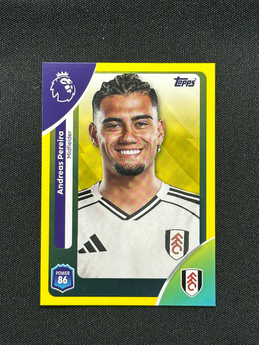 Andreas Pereira Yellow Parallel Base - Topps Premier League 2026