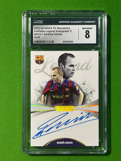 Andres Iniesta On-Card Autograph 07/09 - DAKA Barcelona One & Two 2023-24 - CGC 8