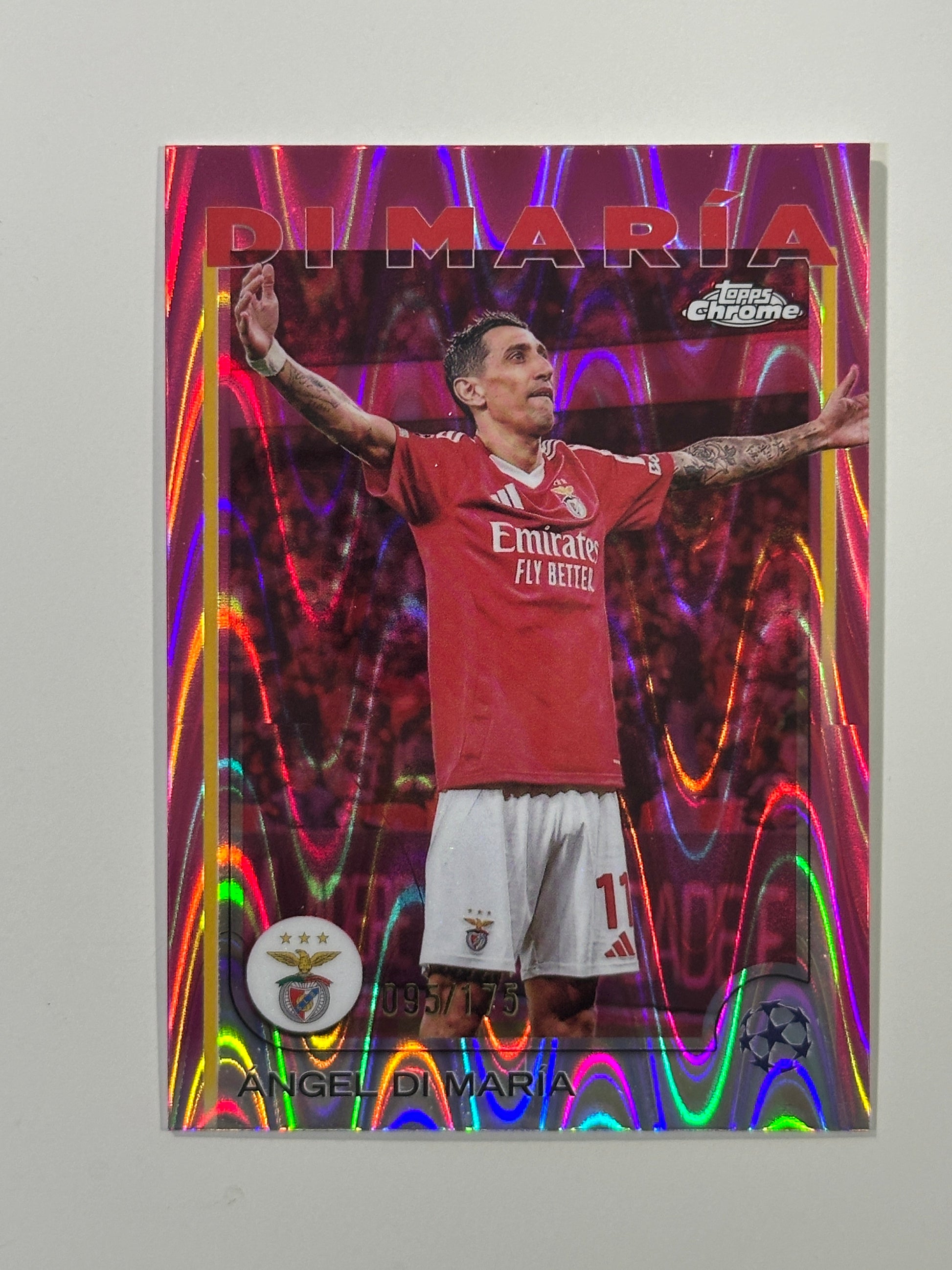 Angel Di Maria Numbered Parallel 95/175 - Topps Chrome 2024/25