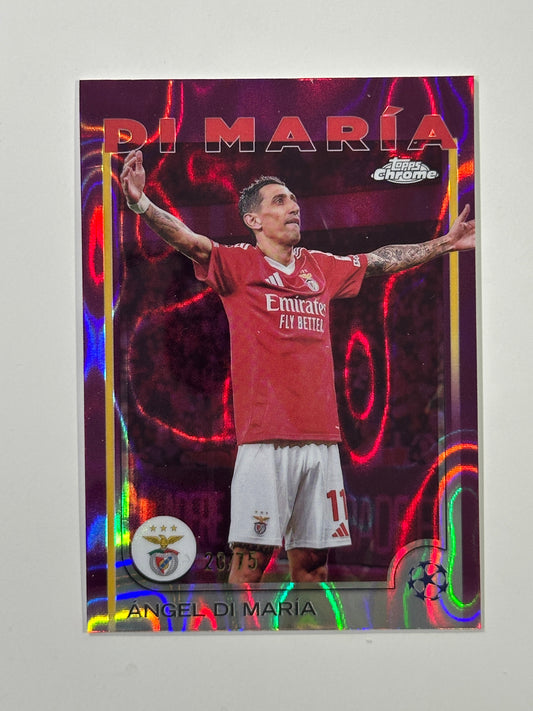 Angle Di Maria Numbered Parallel 20/75 - Topps Chrome 2024/25