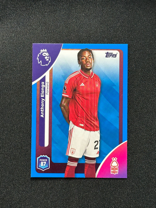 Anthony Elanga Blue Parallel Base - Topps Premier League 2026