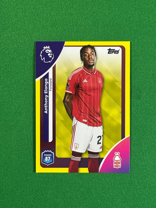 Anthony Elanga Yellow Parallel Base - Topps Premier League 2026