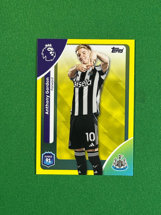 Anthony Gordon Yellow Parallel Base - Topps Premier League 2026
