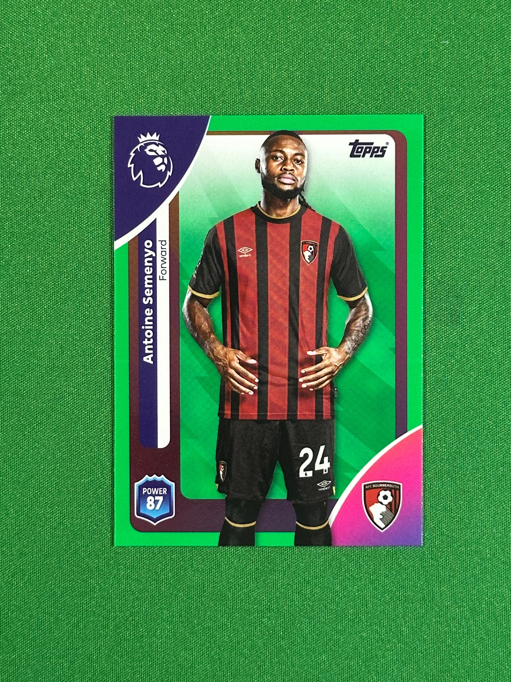 Antoine Semenyo Green Parallel Base - Topps Premier League 2026