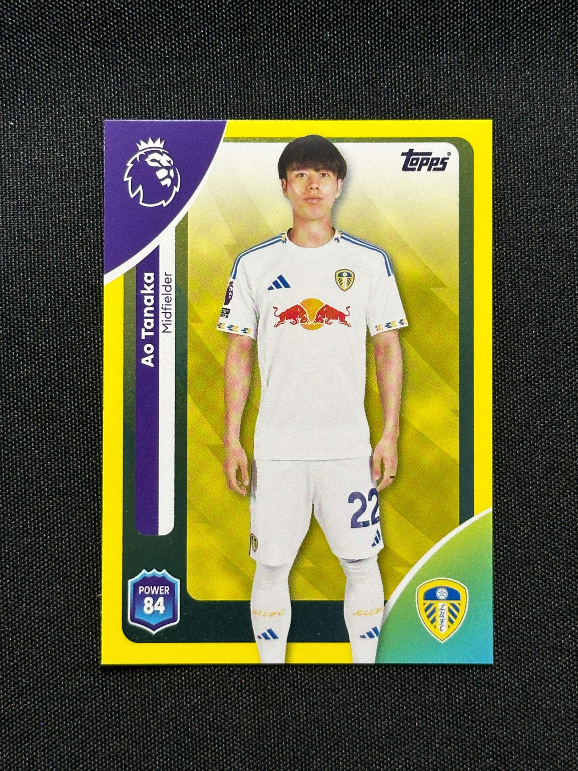 Ao Tanaka Yellow Parallel Base - Topps Premier League 2026