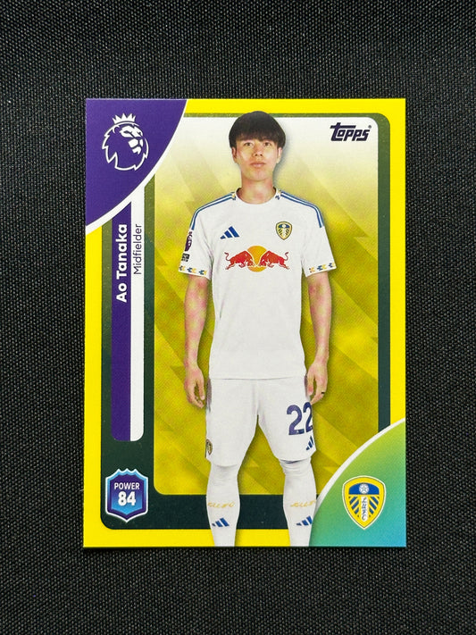 Ao Tanaka Yellow Parallel Base - Topps Premier League 2026
