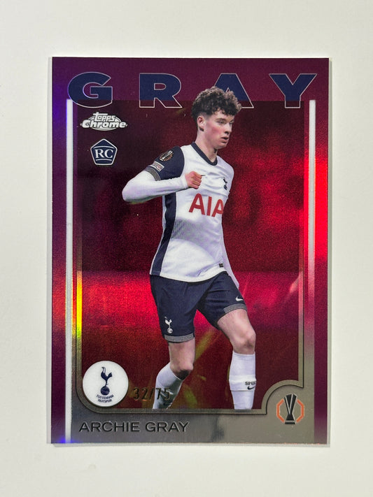 Archie Gray Numbered Parallel 32/75 - Topps Chrome 2024/25